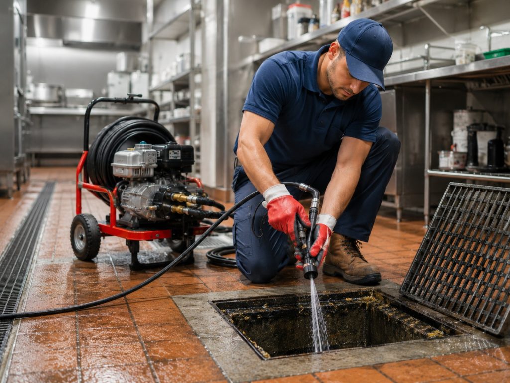 Hydro Jet Drain Cleaning Grease Sludge